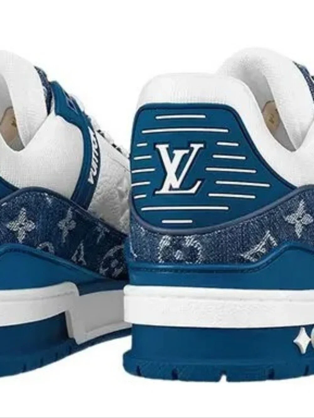 Louis Vuitton LV Trainer Denim Monogram Sneakers White/Navy Men’s